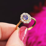 Vintage Sapphire & Diamond Cluster Ring