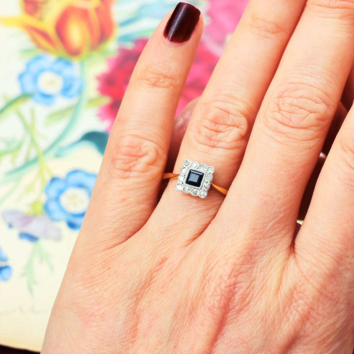 Vintage Perfection Sapphire & Diamond Engagement Ring