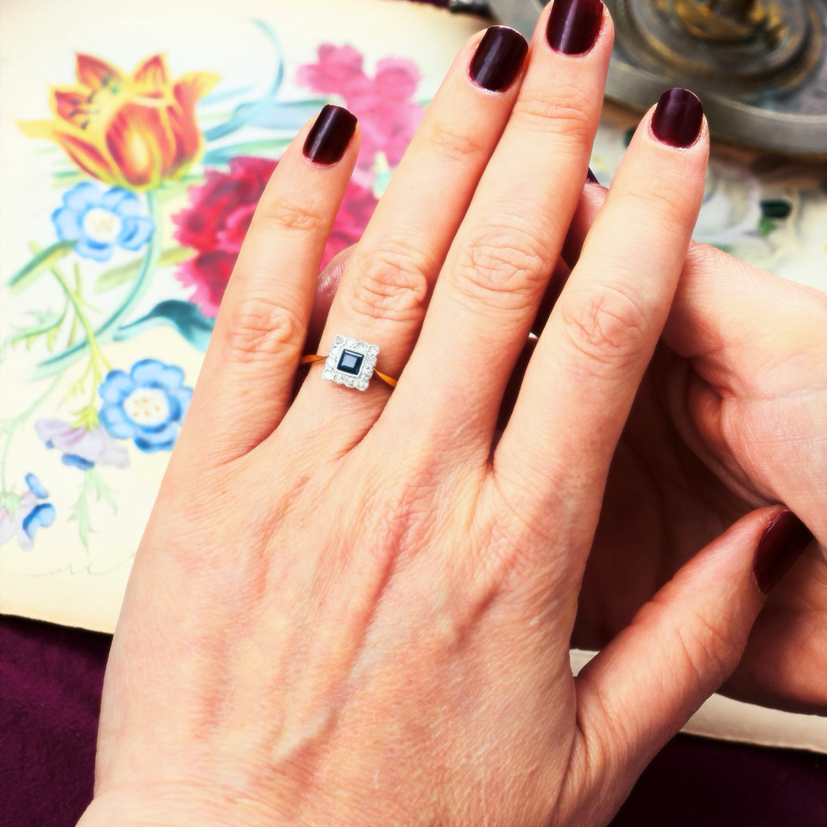 Vintage Perfection Sapphire & Diamond Engagement Ring