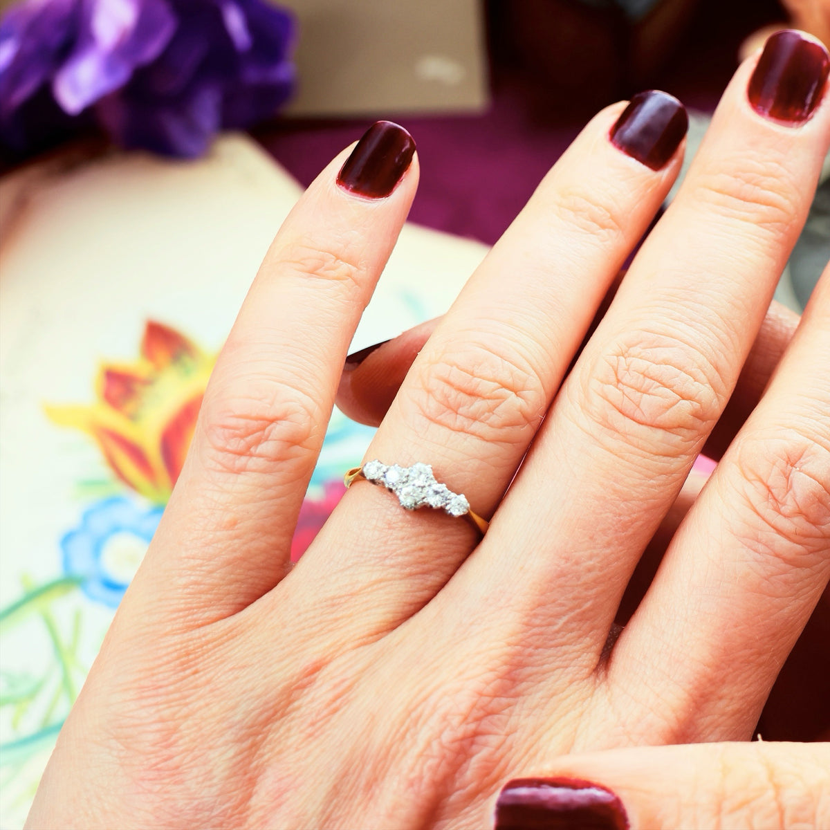 Very Twinkly!! Vintage Diamond Engagement Ring