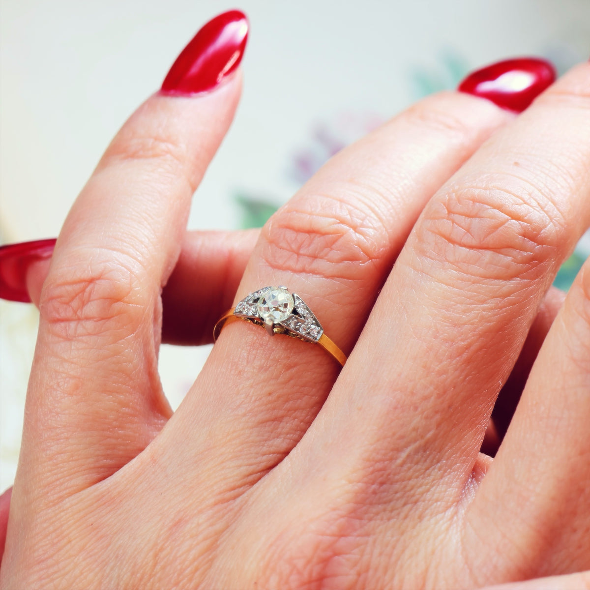 Gorgeous! Handmade Vintage Diamond Engagement Ring