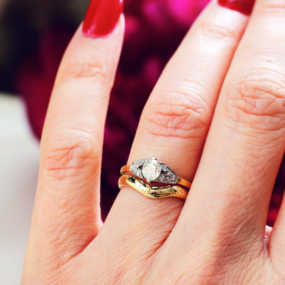 Gorgeous! Handmade Vintage Diamond Engagement Ring