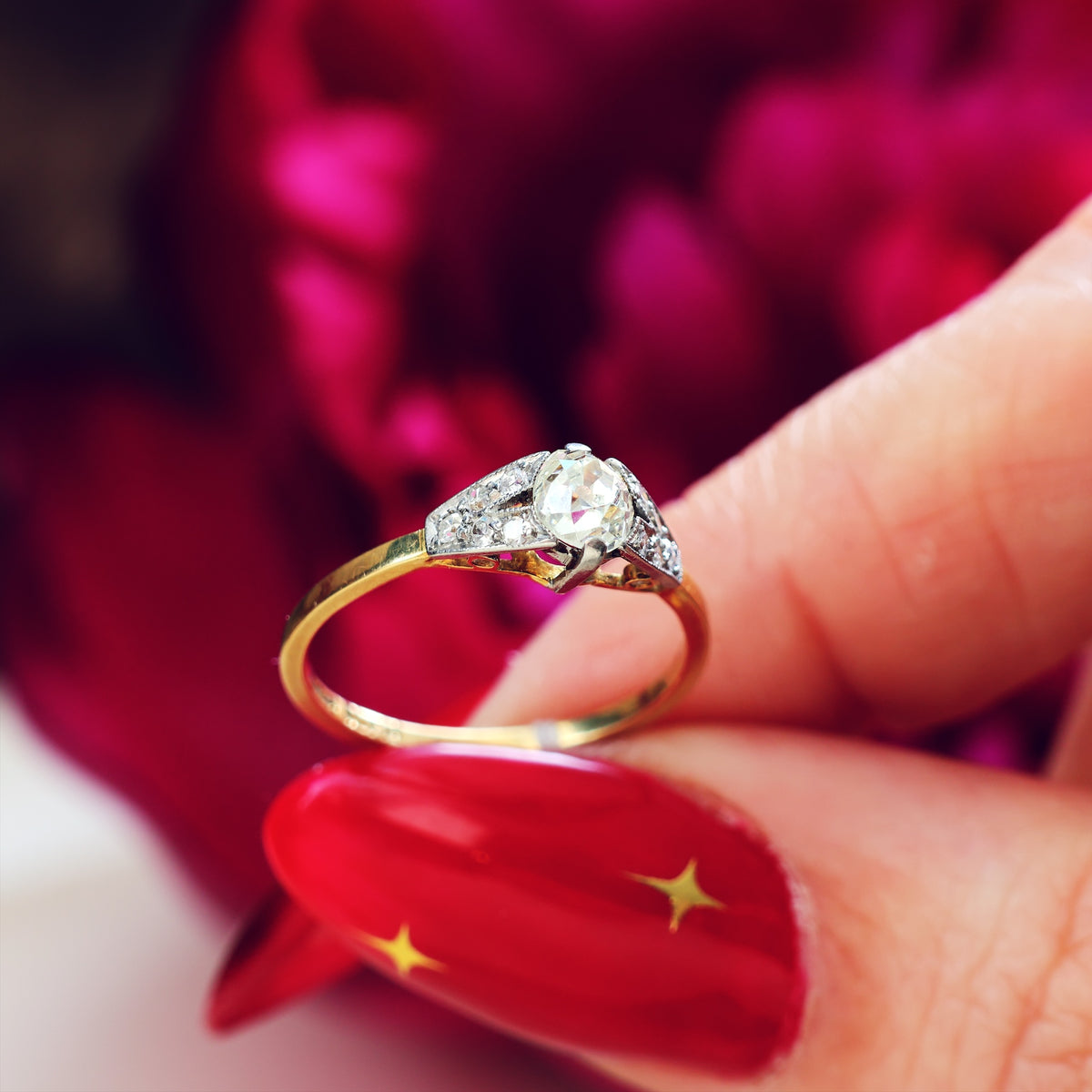 Gorgeous! Handmade Vintage Diamond Engagement Ring