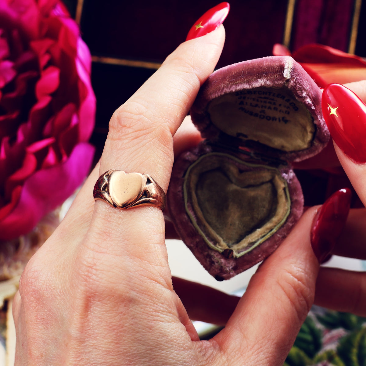 Antique Date 1905 9ct Rose Gold Signet Ring