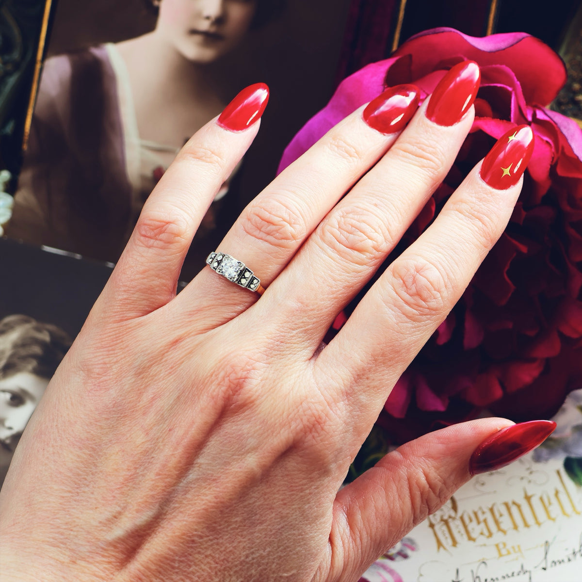 Vintage 1950's Art Deco Diamond Engagement Ring