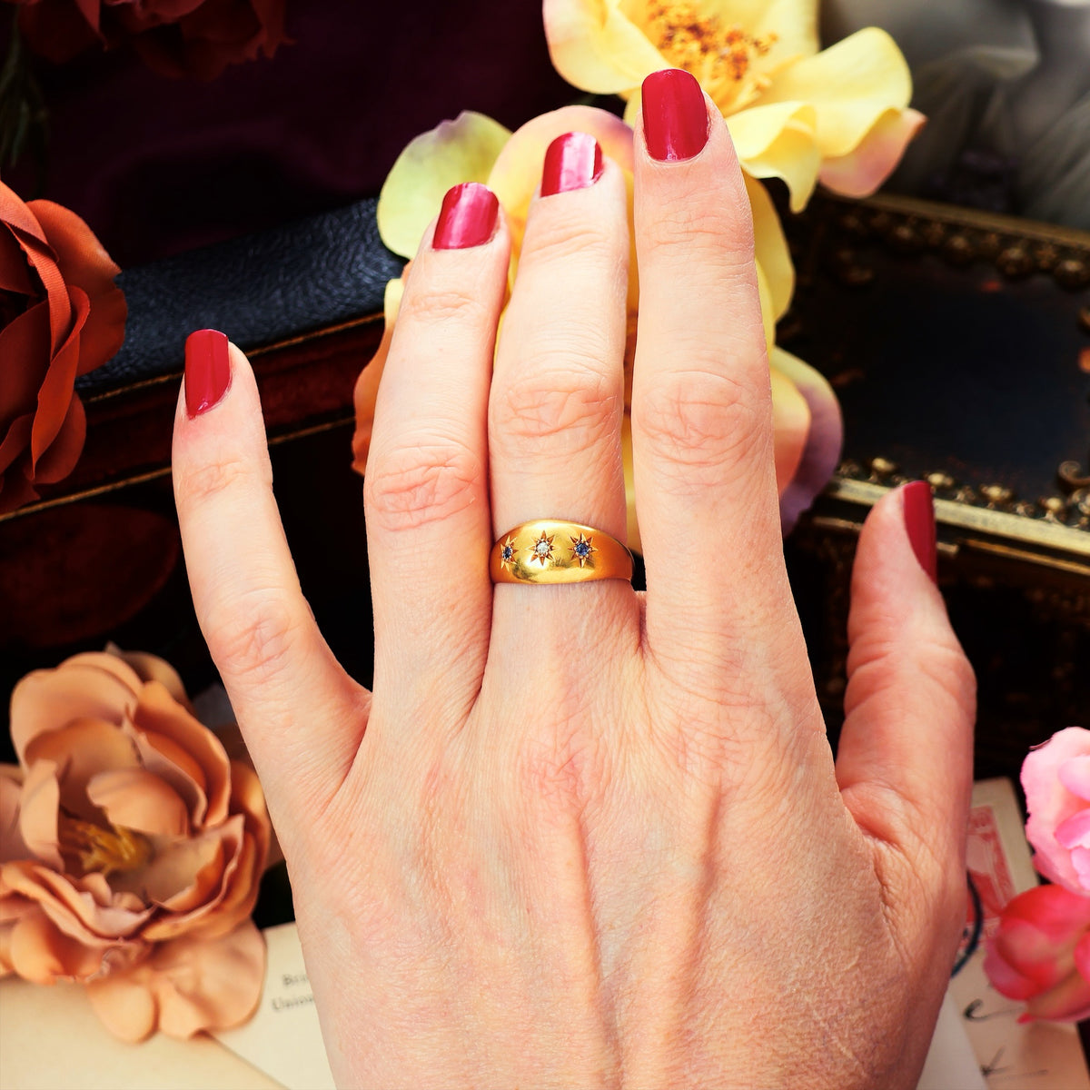 Date 1908 Sapphire & Diamond Gypsy Band Ring