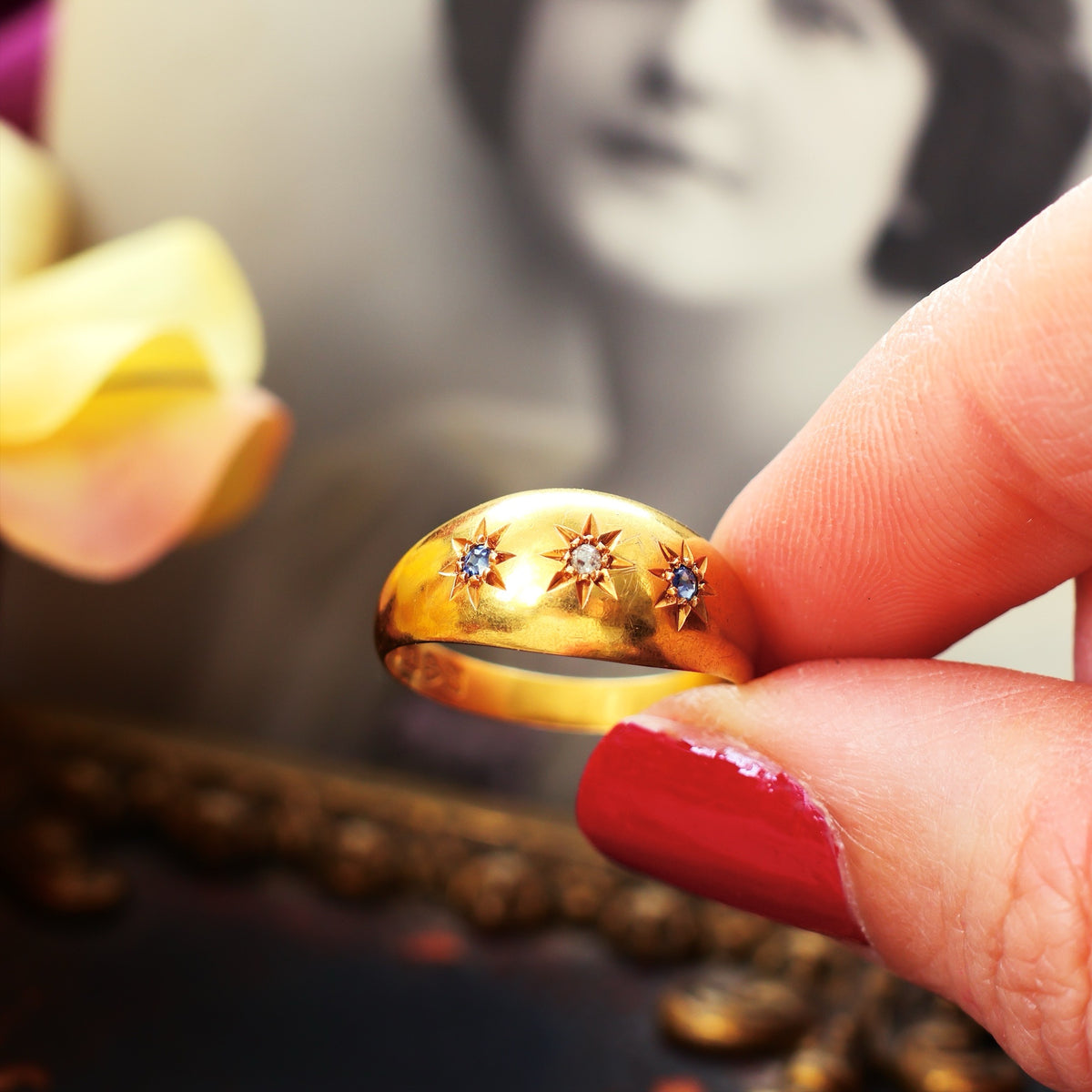 Date 1908 Sapphire & Diamond Gypsy Band Ring