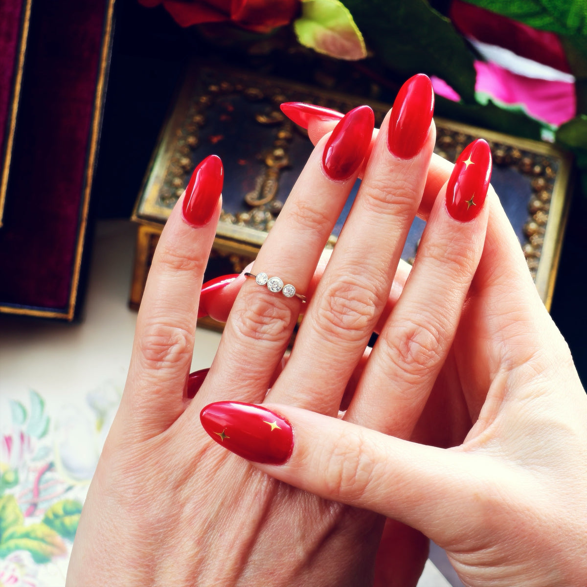 Vintage 1920's Diamond Trilogy Engagement Ring