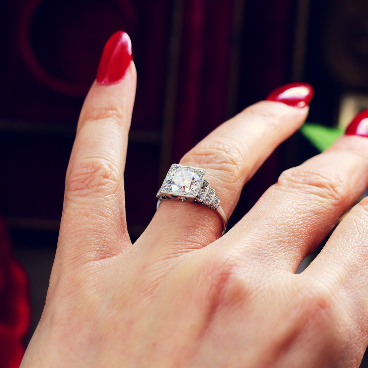 Vintage LOVE! Art Deco Diamond Engagement Ring in Original Box
