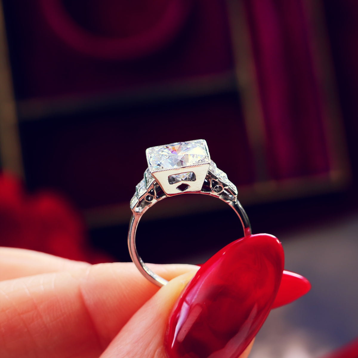 Vintage LOVE! Art Deco Diamond Engagement Ring in Original Box