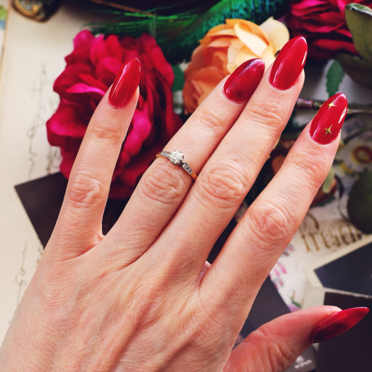 Hand Crafted Vintage Old European Cut Diamond Engagement Ring