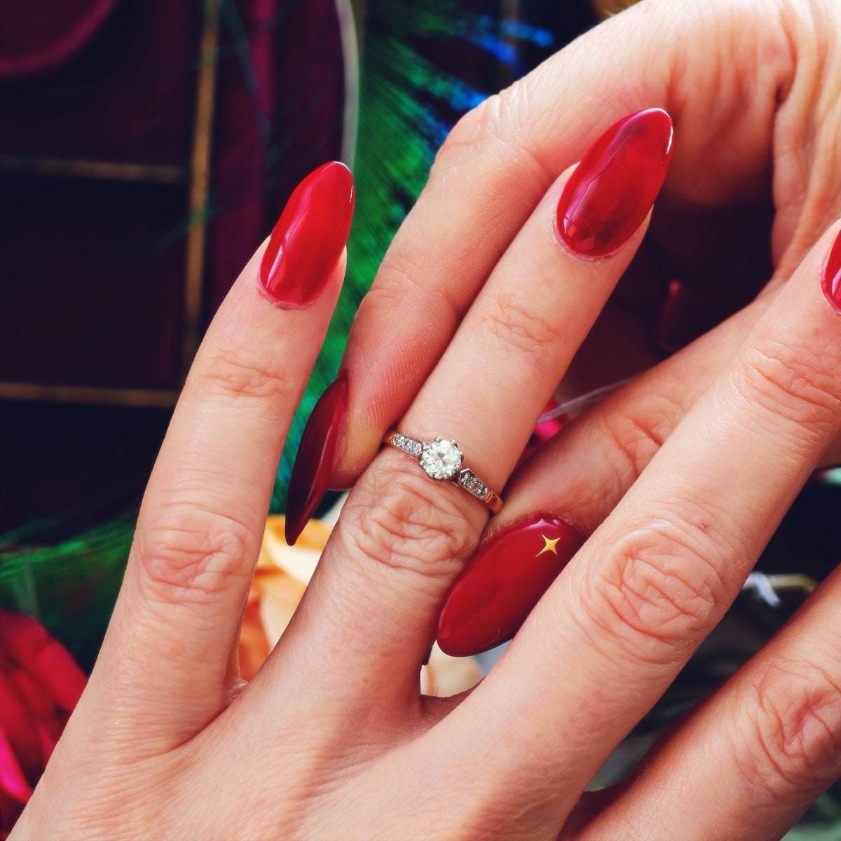 Hand Crafted Vintage Old European Cut Diamond Engagement Ring