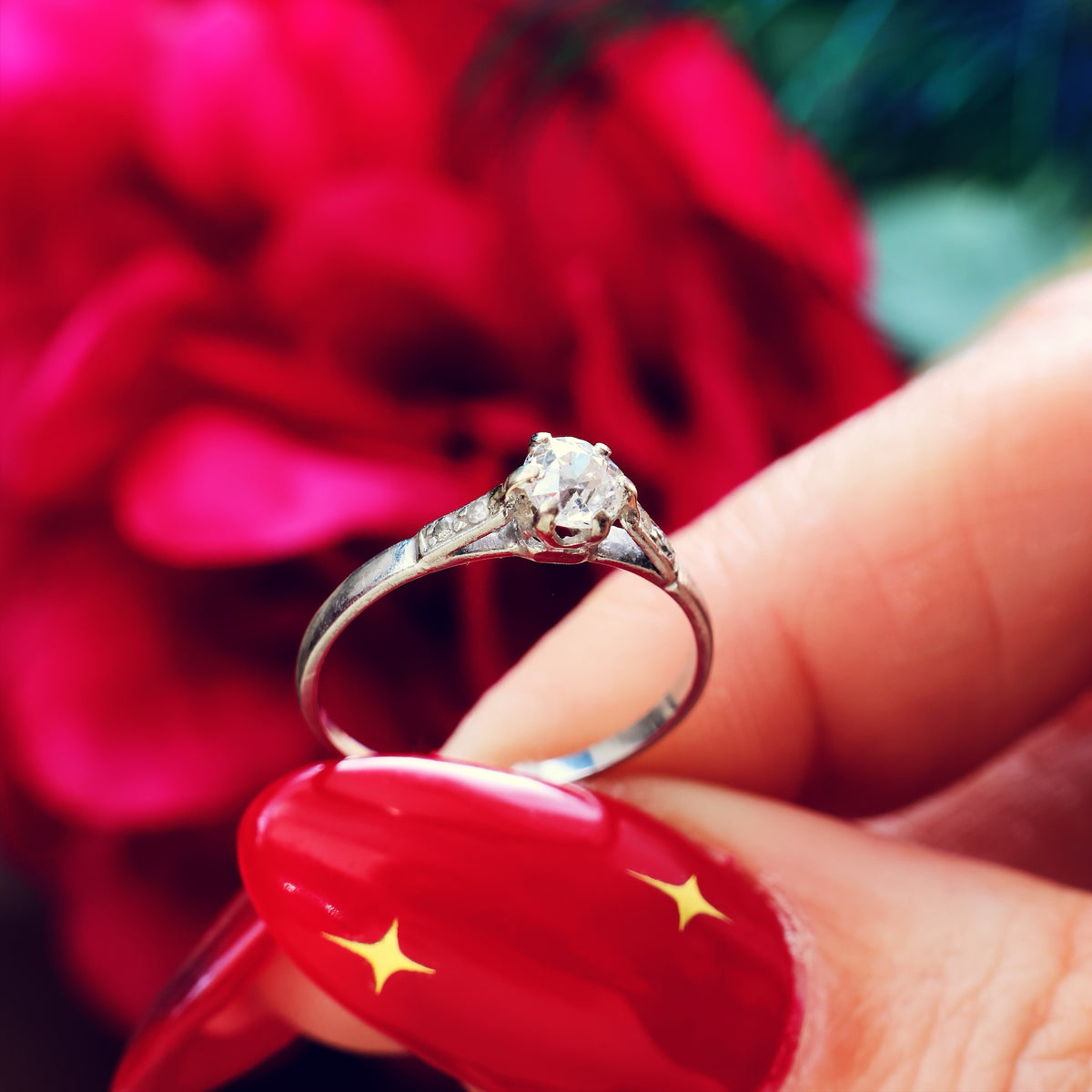 Vintage Old European Cut Diamond Engagement Ring