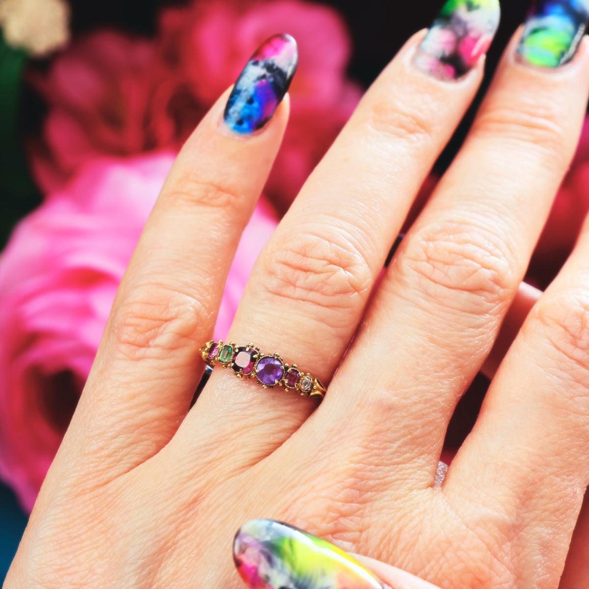 Antique Early Victorian Gemstone REGARD Ring