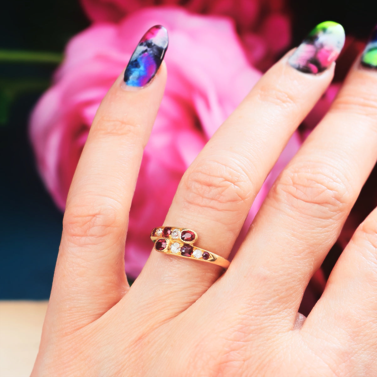 Exquisite Antique Edwardian Ruby & Diamond Ring
