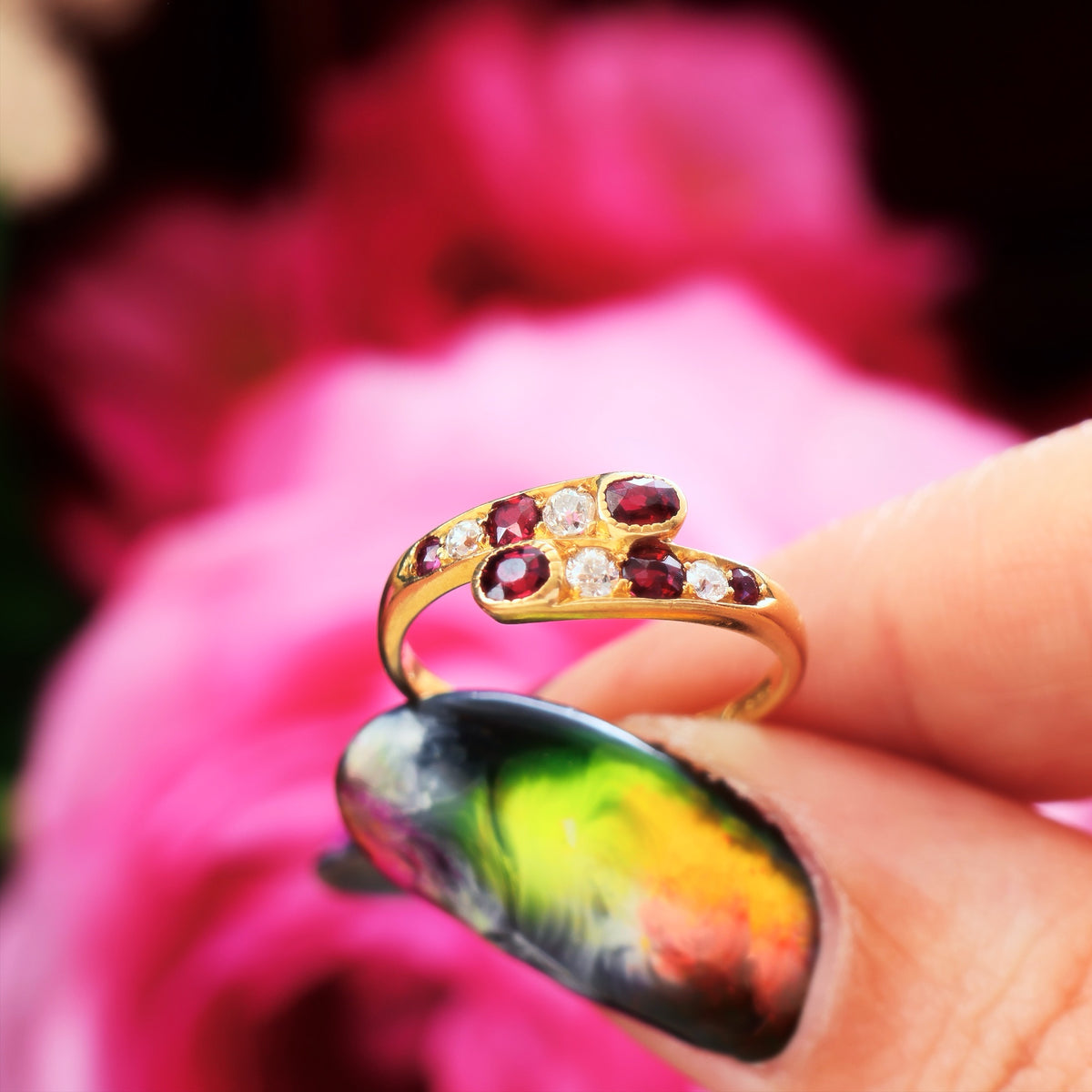 Exquisite Antique Edwardian Ruby & Diamond Ring