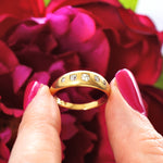 Antique Date 1889 Diamond Wedding Band Ring