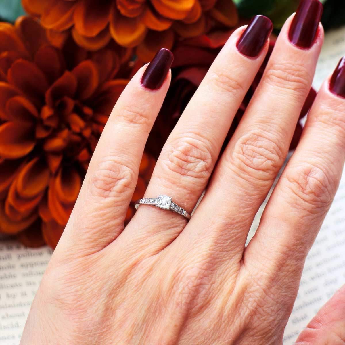 Vintage Art Deco Diamond Solitaire Engagement Ring