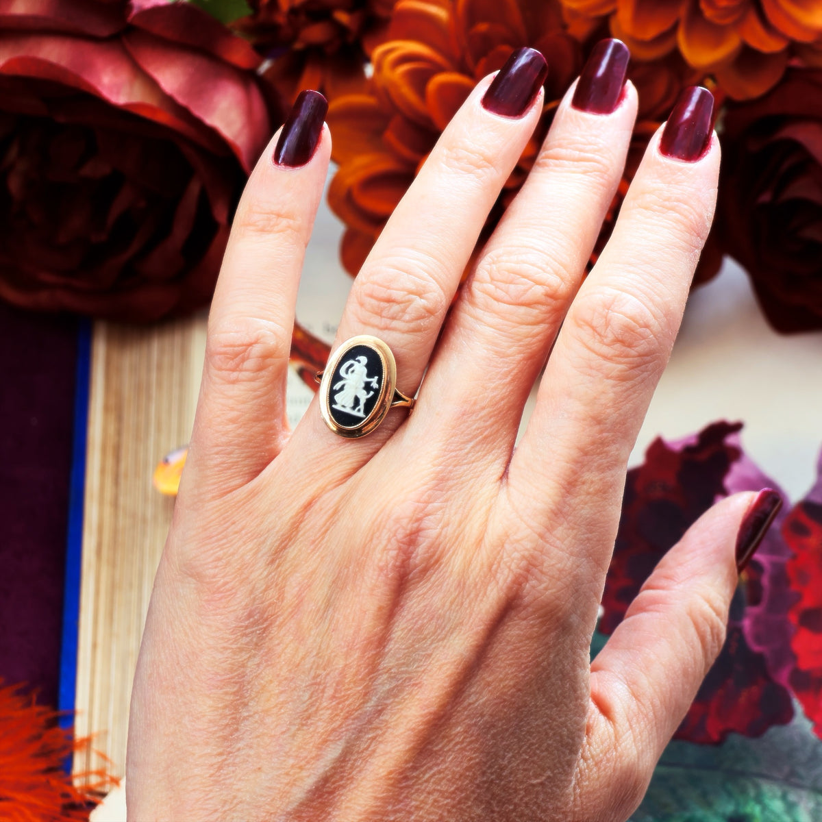 Vintage Neoclassical Vibe Goddess Ceres Wedgewood Ring