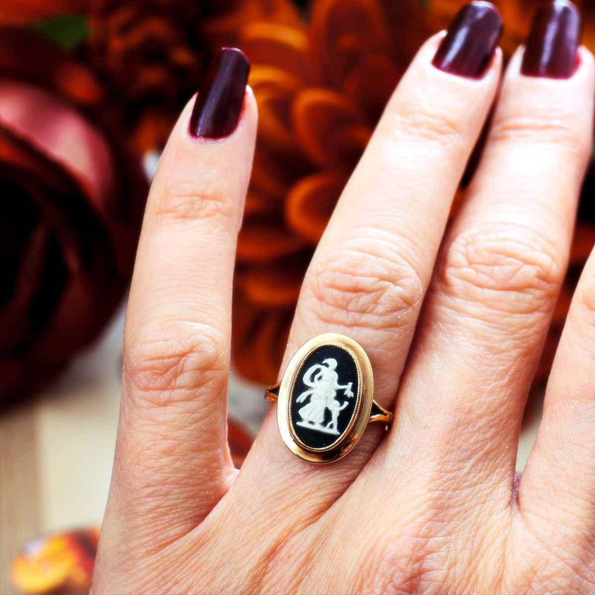 Vintage Neoclassical Vibe Goddess Ceres Wedgewood Ring