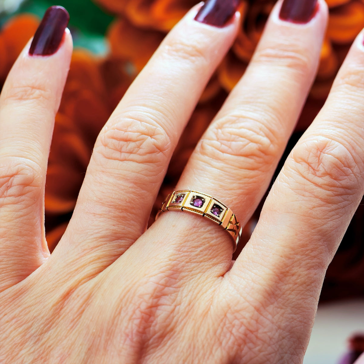 Antique Date 1900 Rose Gold & Pink Tourmaline Ring