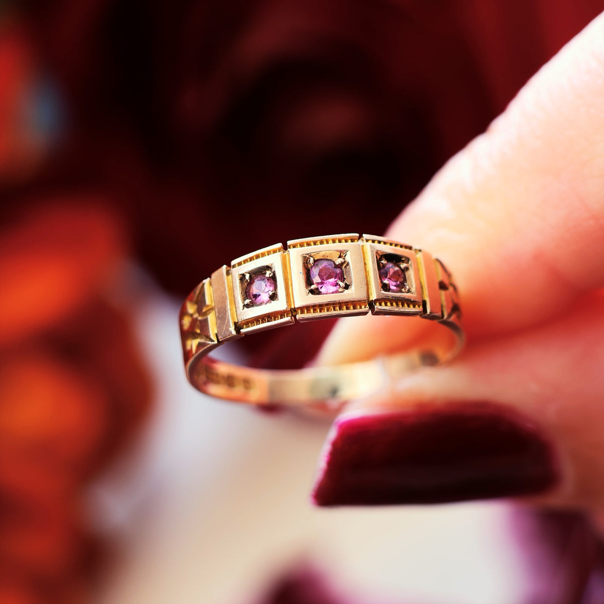 Antique Date 1900 Rose Gold & Pink Tourmaline Ring