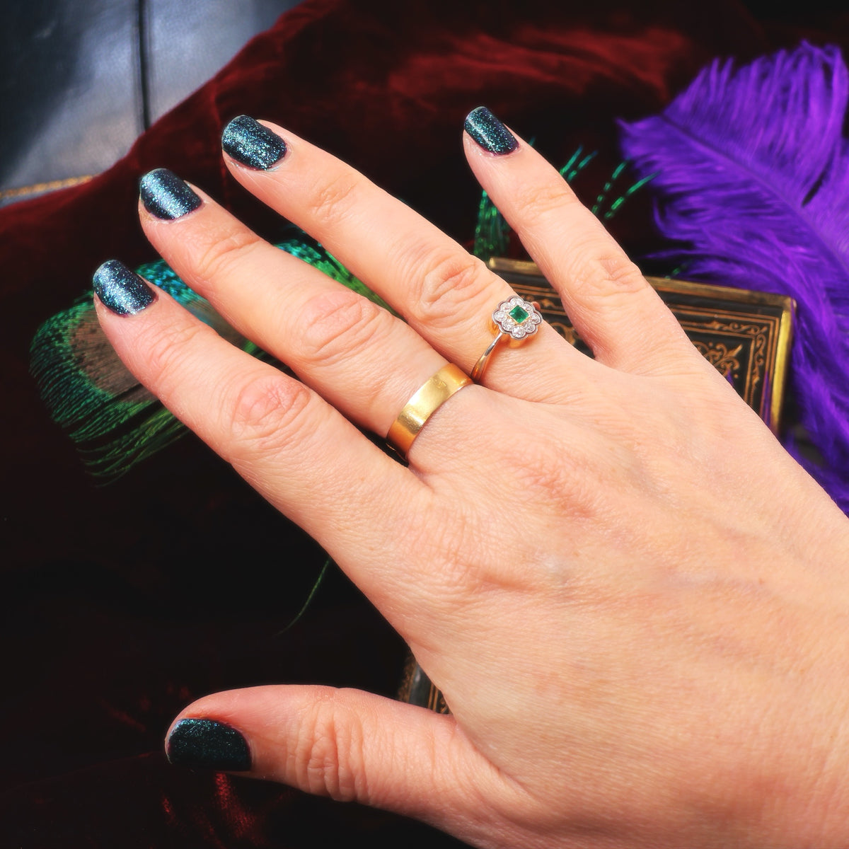 Vintage Perfection! Emerald & Diamond Engagement Ring