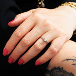 Vintage Size 'Q' Half Eternity Platinum and Diamond Ring