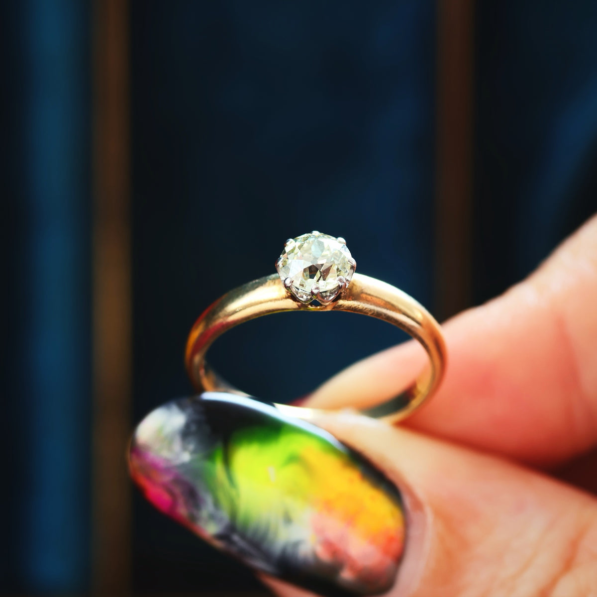 Antique Champagne 'Tiffany' Style Diamond Engagement Ring