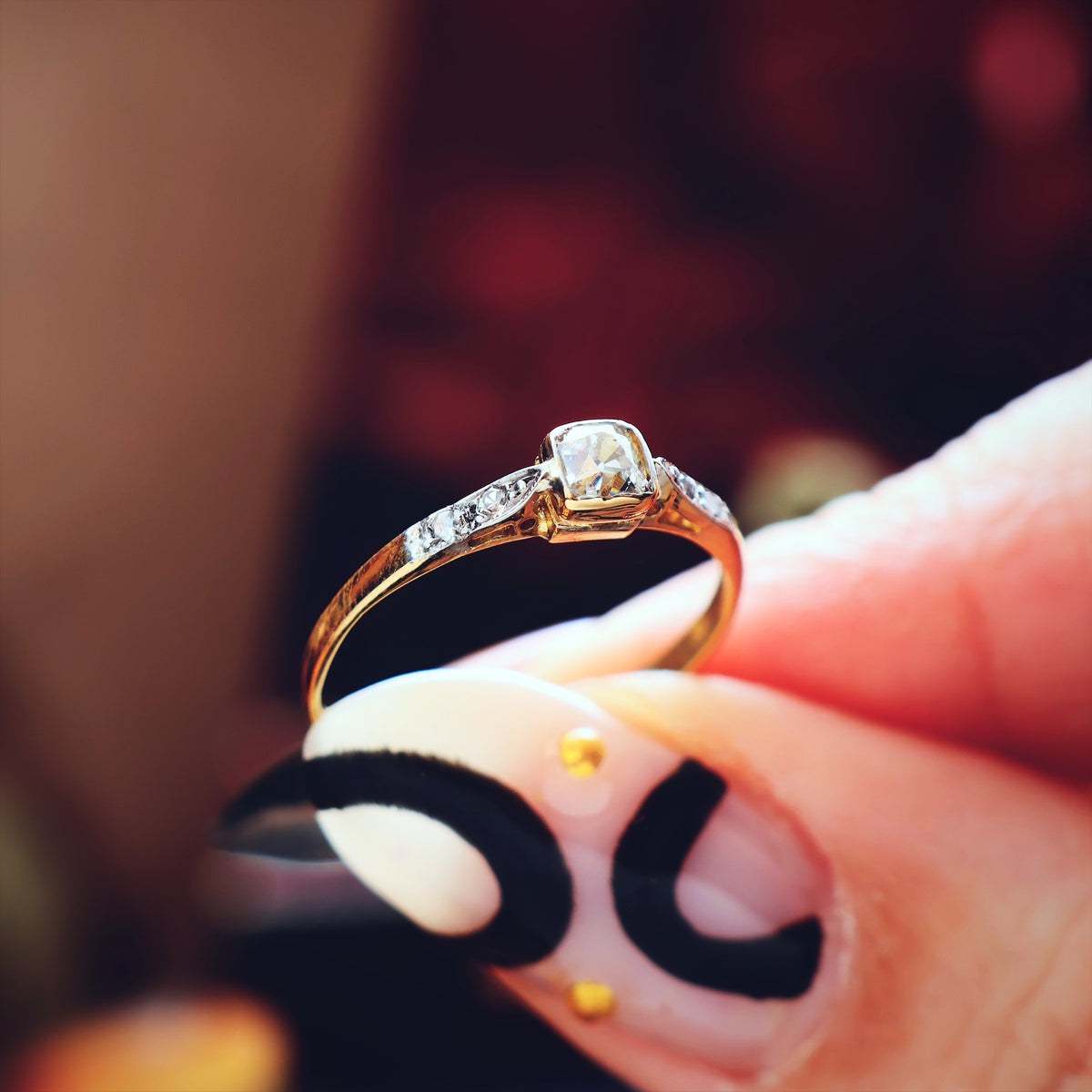 Dearest! Vintage Edwardian Diamond Engagement Ring