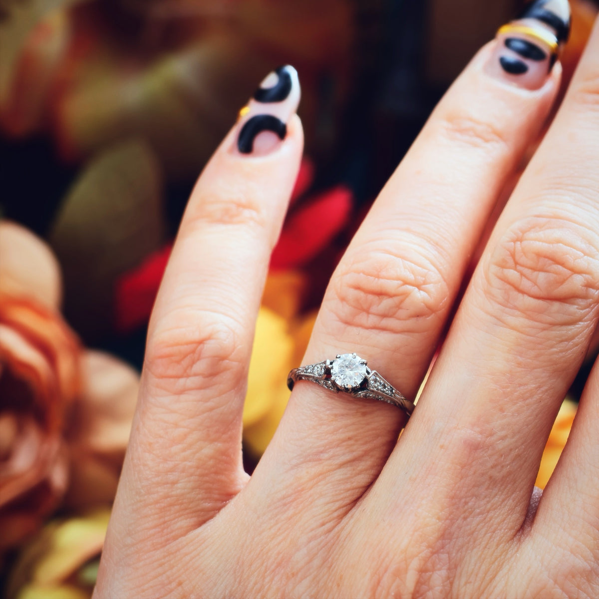 Finest Hand Crafted Vintage Diamond Engagement Ring