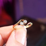 Dainty Antique Diamond 'Toi et Moi' Ring