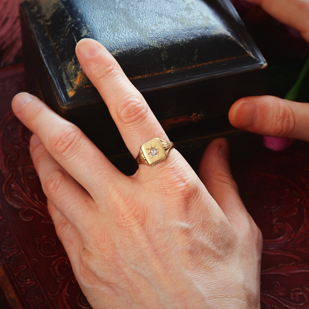 Vintage Date 1961 'Guiding Star' Diamond Signet Ring