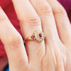 Antique Date 1875 Ruby & Diamond Cluster Ring