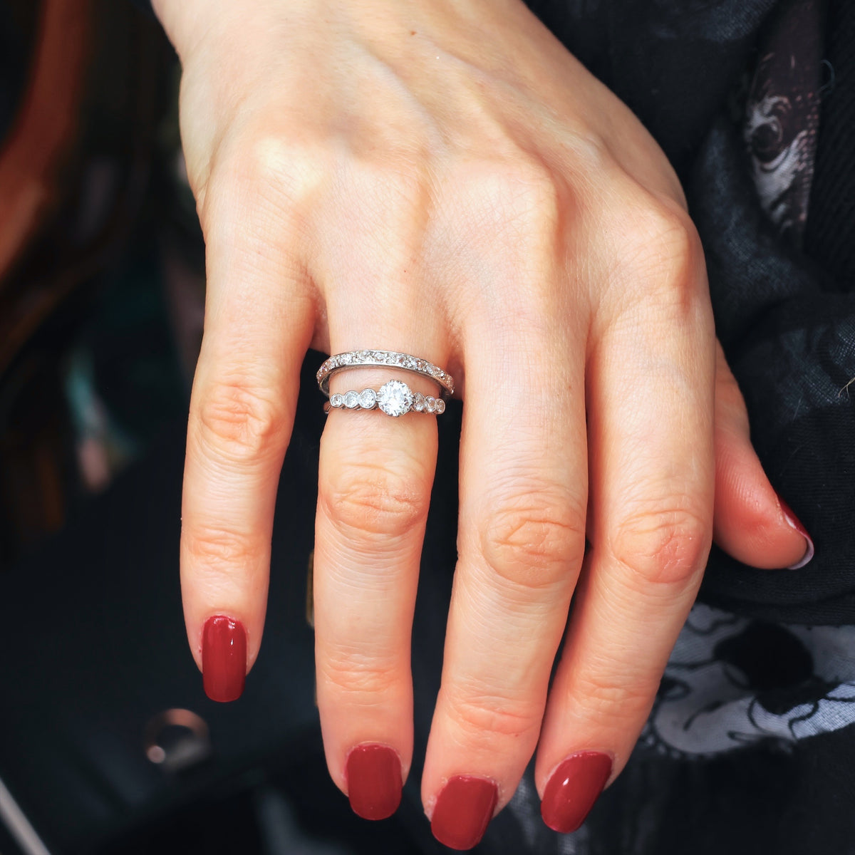 Vintage Size 'N 1/2' or '7' Diamond Full Eternity Band