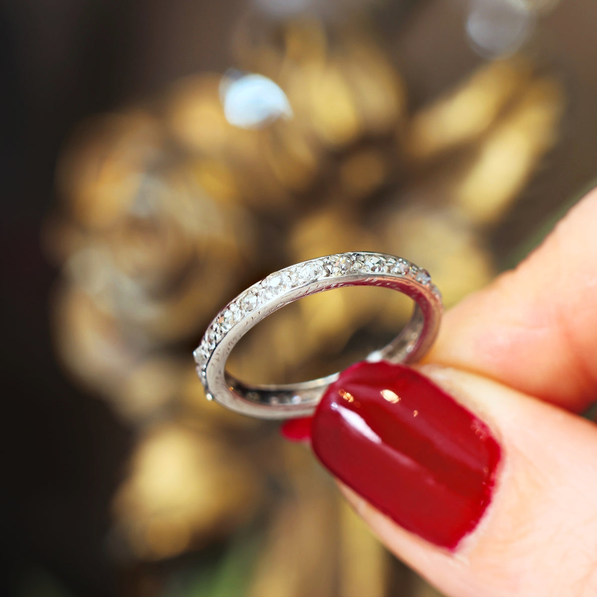 Vintage Size 'N 1/2' or '7' Diamond Full Eternity Band