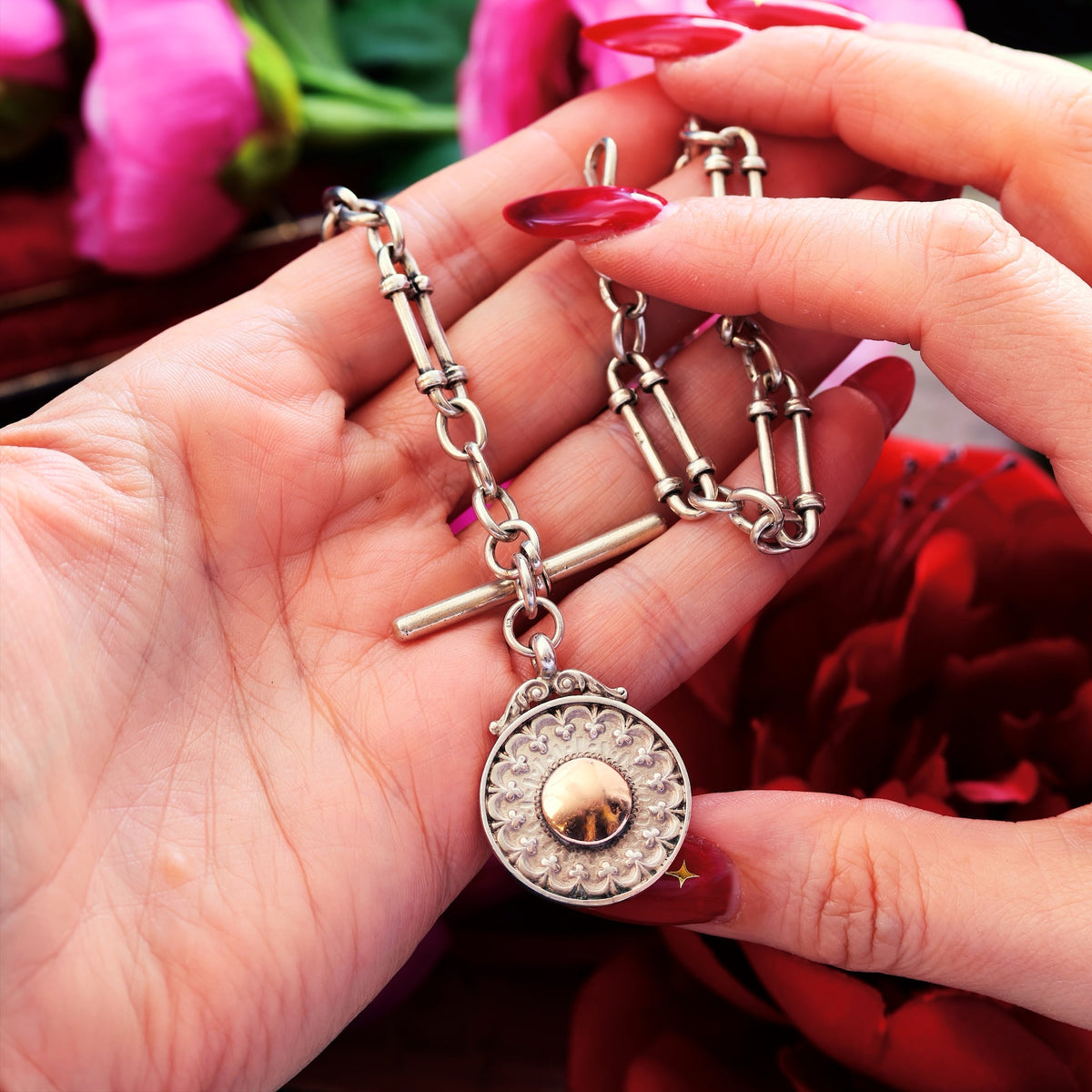 Antique Date 1892 Silver 'Albert' Watch Chain