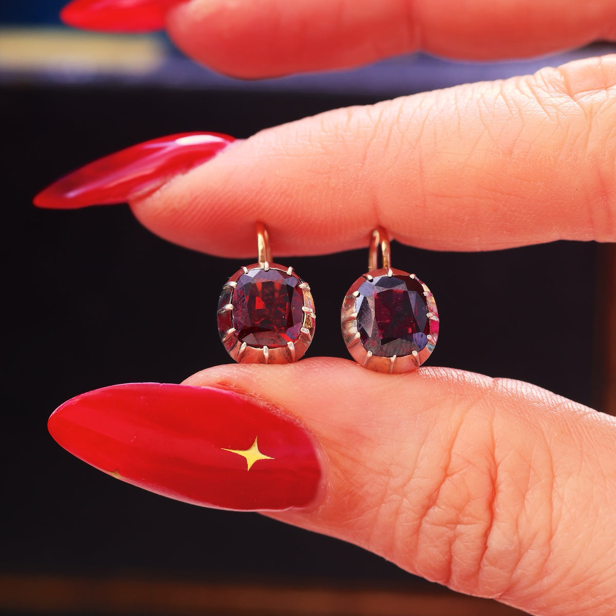 Antique Georgianesque Garnet Earrings