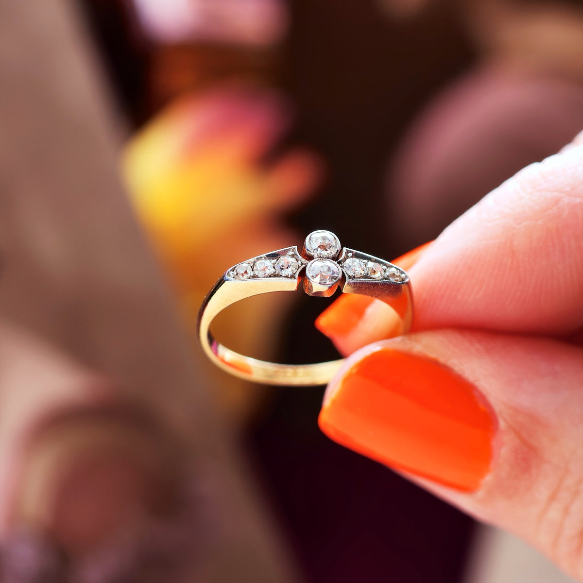 Adorable Antique Edwardian Diamond Dress Ring