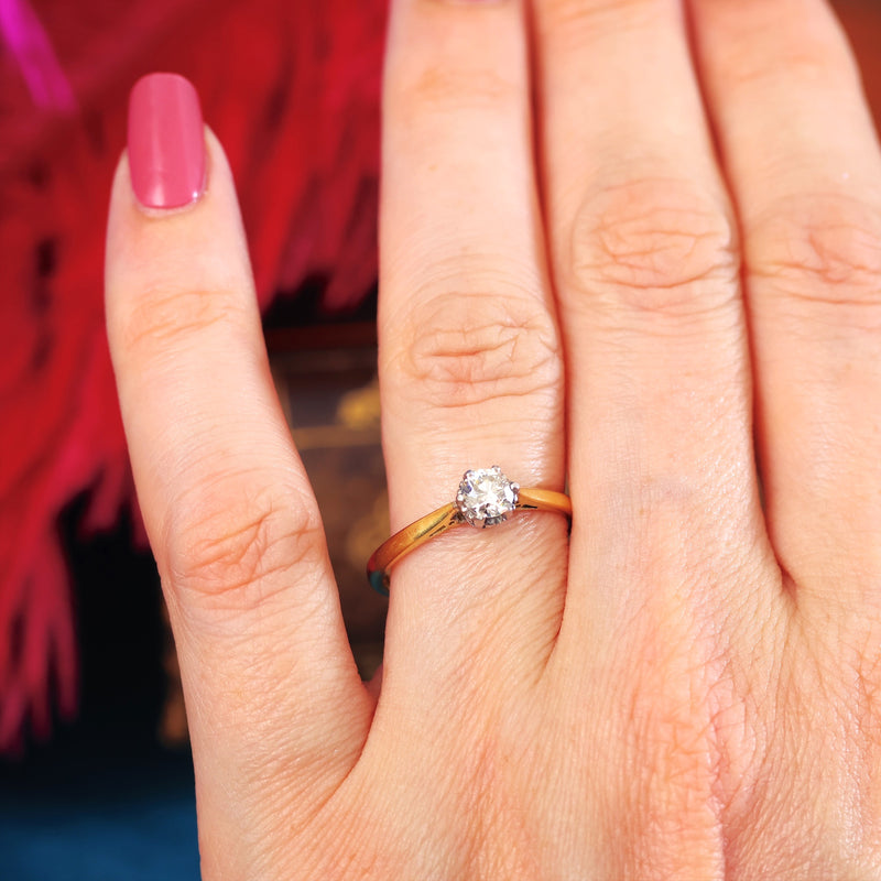 Vintage 0.40ct Brilliant-cut Diamond Solitaire Engagement Ring