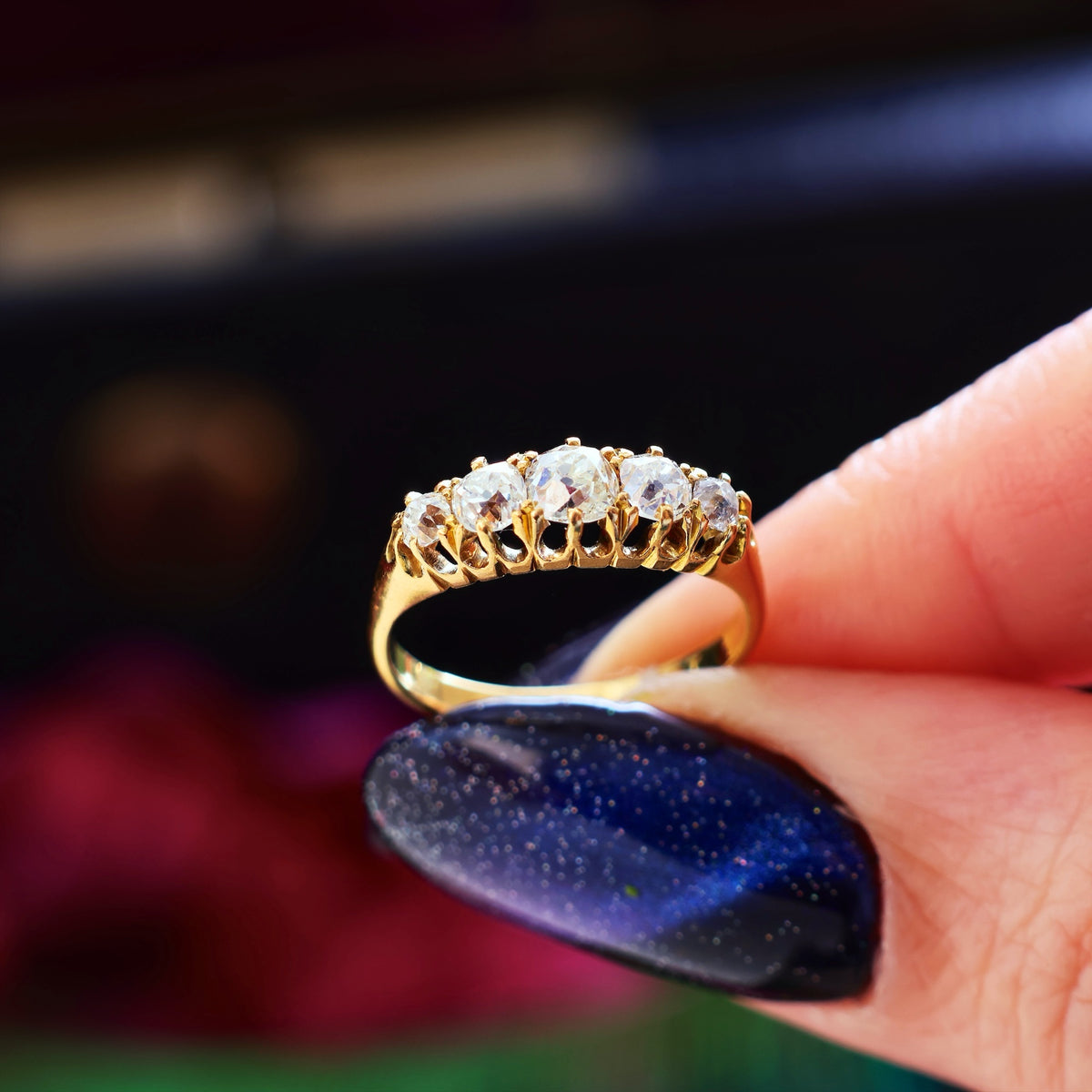 Antique Victorian Five Stone Diamond Engagement Ring