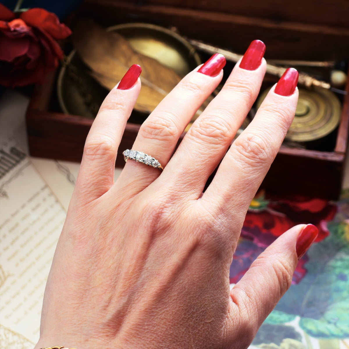 Late Victorian Hand Cut Diamond Engagement Ring