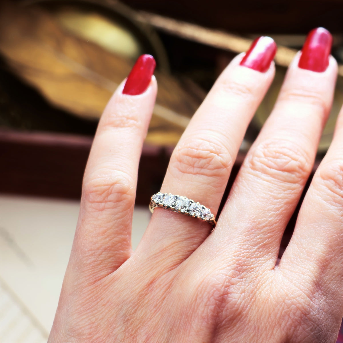 Late Victorian Hand Cut Diamond Engagement Ring