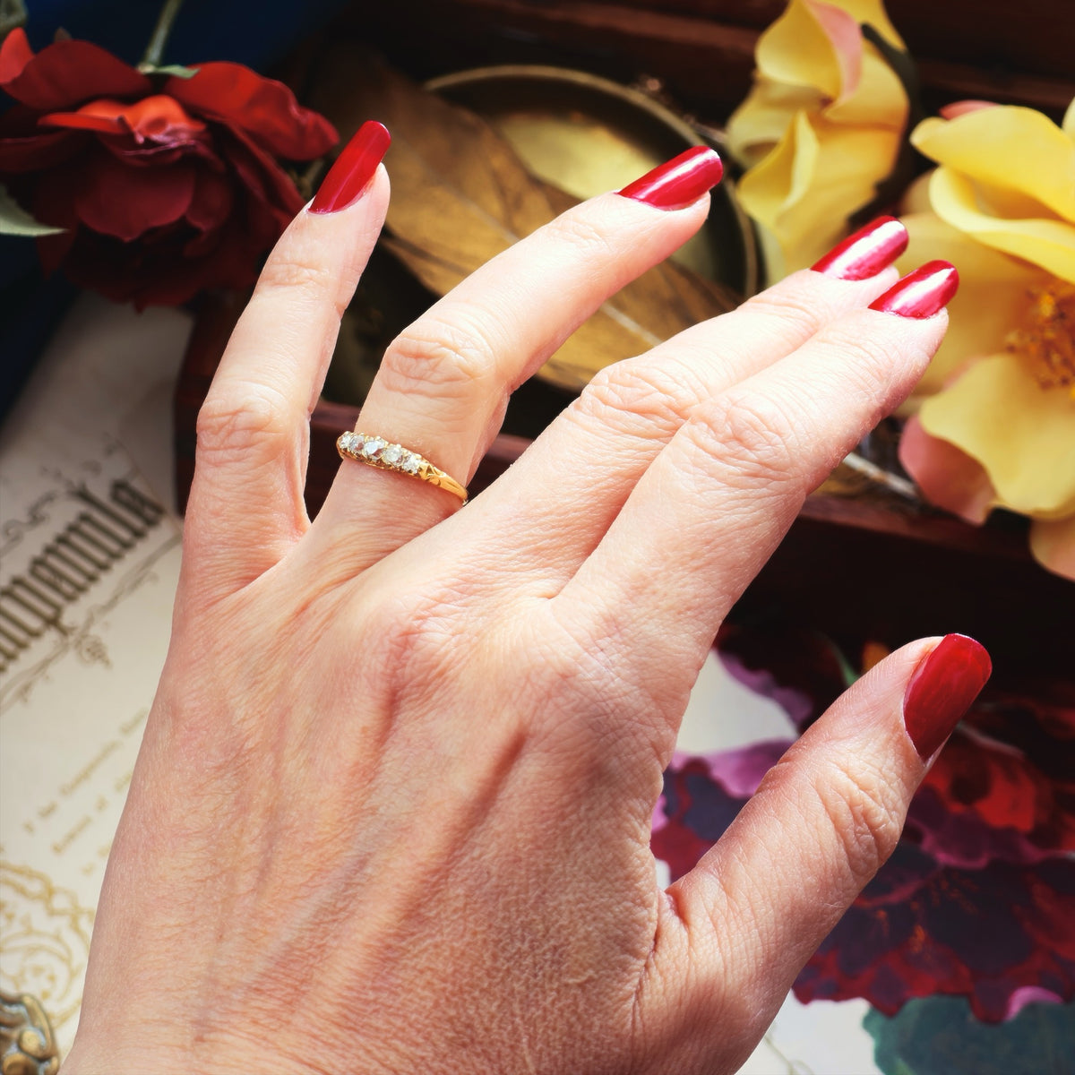 Circa 1890's Hand Cut Diamond Engagement Ring