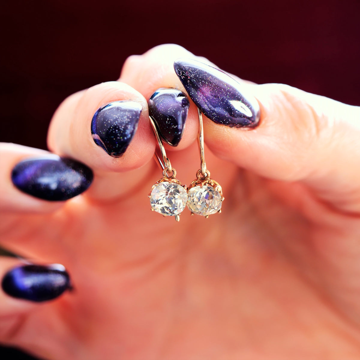 Vintage 1920's Foiled Paste Earrings