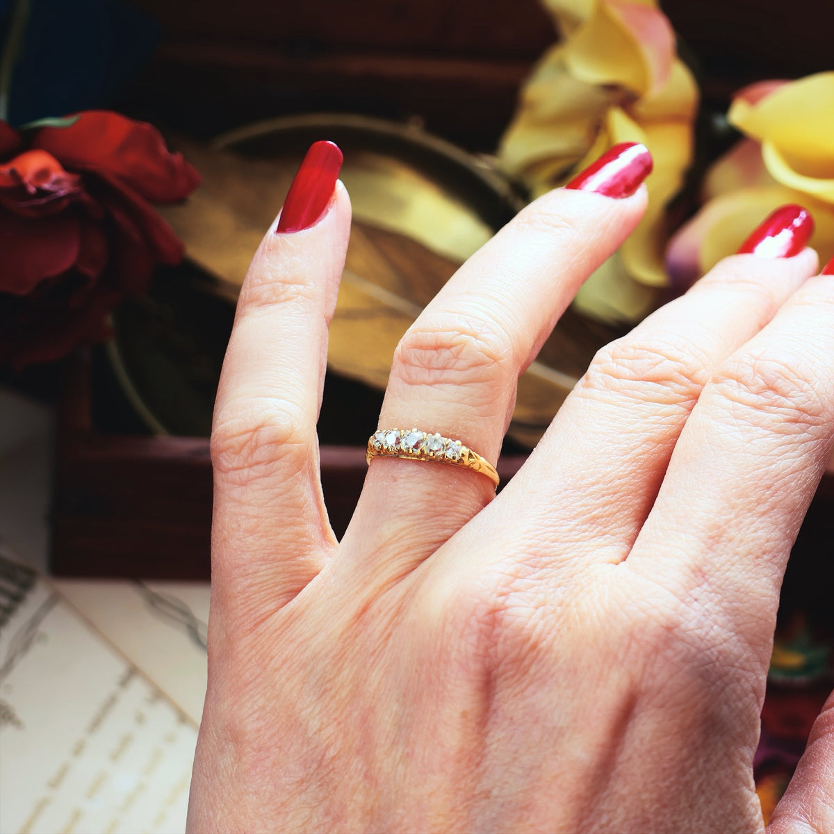 Circa 1890's Hand Cut Diamond Engagement Ring