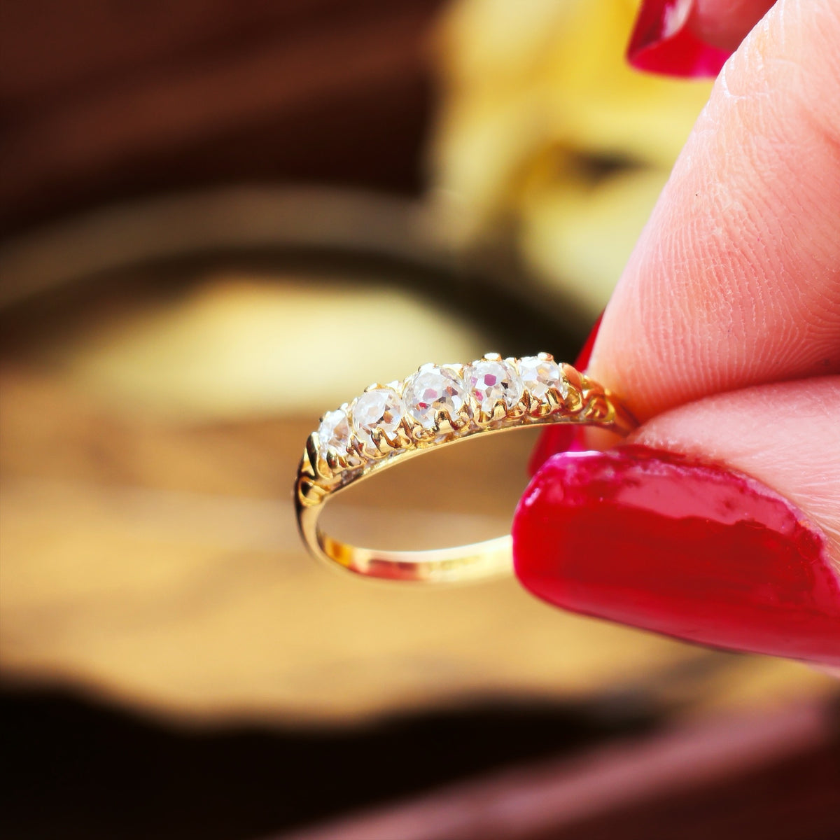 Circa 1890's Hand Cut Diamond Engagement Ring