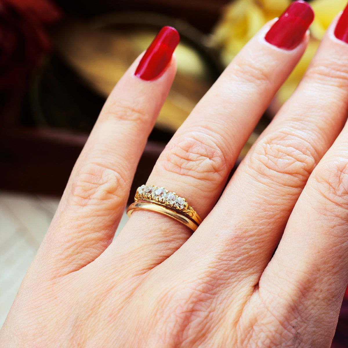 Circa 1890's Hand Cut Diamond Engagement Ring
