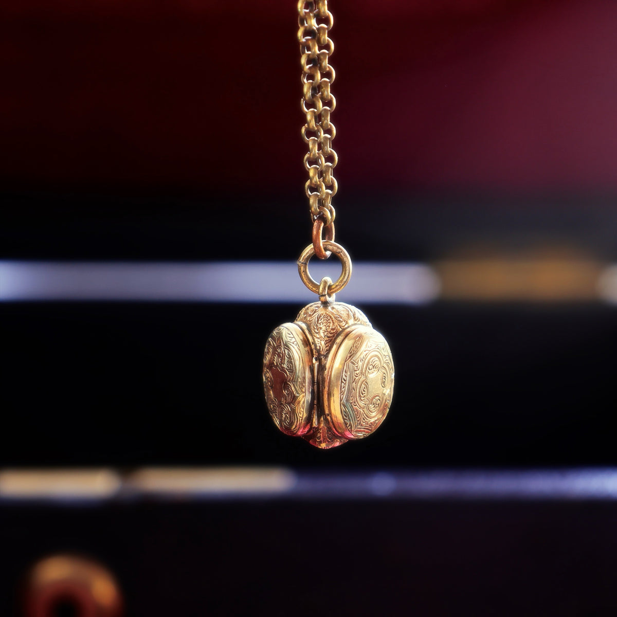 Victorian Gothic! Antique Family Locket & Chain