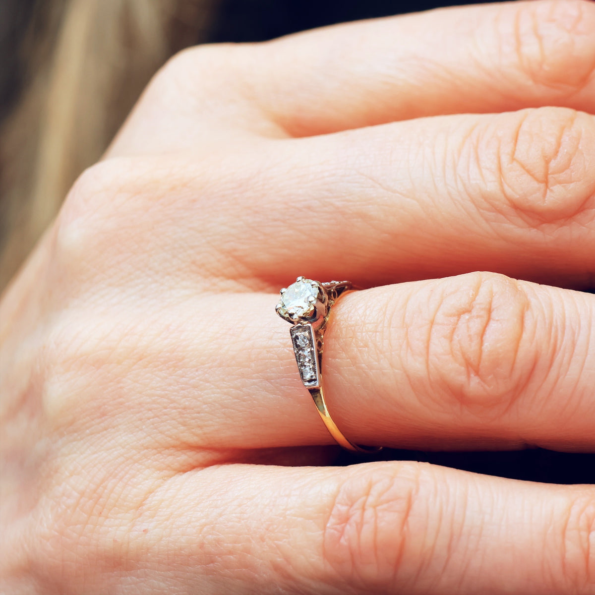 Vintage 1930's Diamond Solitaire Engagement Ring